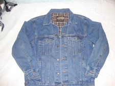 MENS GUIDE GEAR VINTAGE LINED JEAN JACKET SIZE LARGE 100 COTTON 5 POCKETS