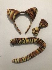 Tiger Cat Ears Tail Bow Tie Halloween Costume EB1D24