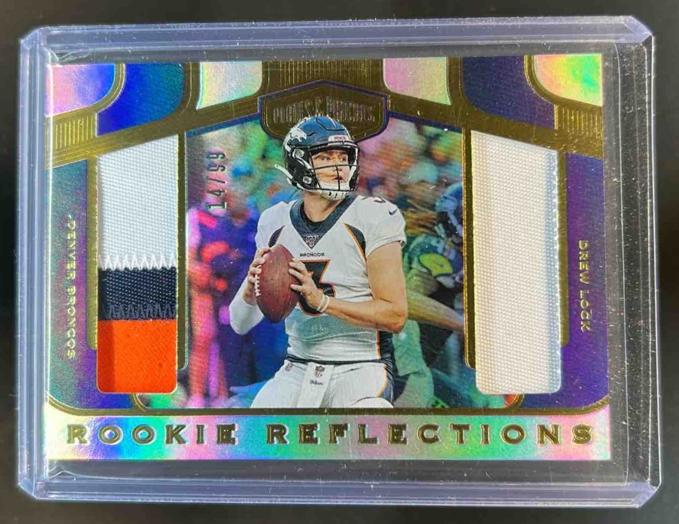 Drew Lock Panini Plates & Patches Rookie Reflections Relics #DLO Base