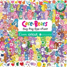 Care Bears Svg Bundle  Png, Vector Files for Cricut Designer Cnc Laser Cutting