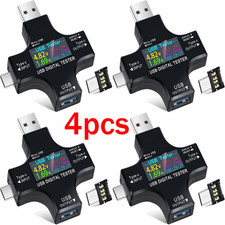 4PC Type-C USB Digital Meter Tester Multimeter Current Voltage Power Monitor USA