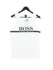 Image of Boss Men's T-Shirt S White 100% Cotton Basic New with tags
