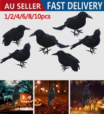 16cm Black Halloween Bird Realistic Feather Artificial Crow Prop Simulate Raven