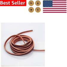 5mm Flat Genuine Leather Cord Brown Espresso 2 Yards for Braiding Jewelry Making