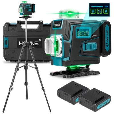 HGLINE 4D 360° 16 Line Laser Level Kreuzlinienlaser Wasserwaage Kit mit Koffer + Stativ