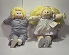 Lot Of 2 Vintage 1985 Cabbage Patch Kids Dolls Babies With Outfits