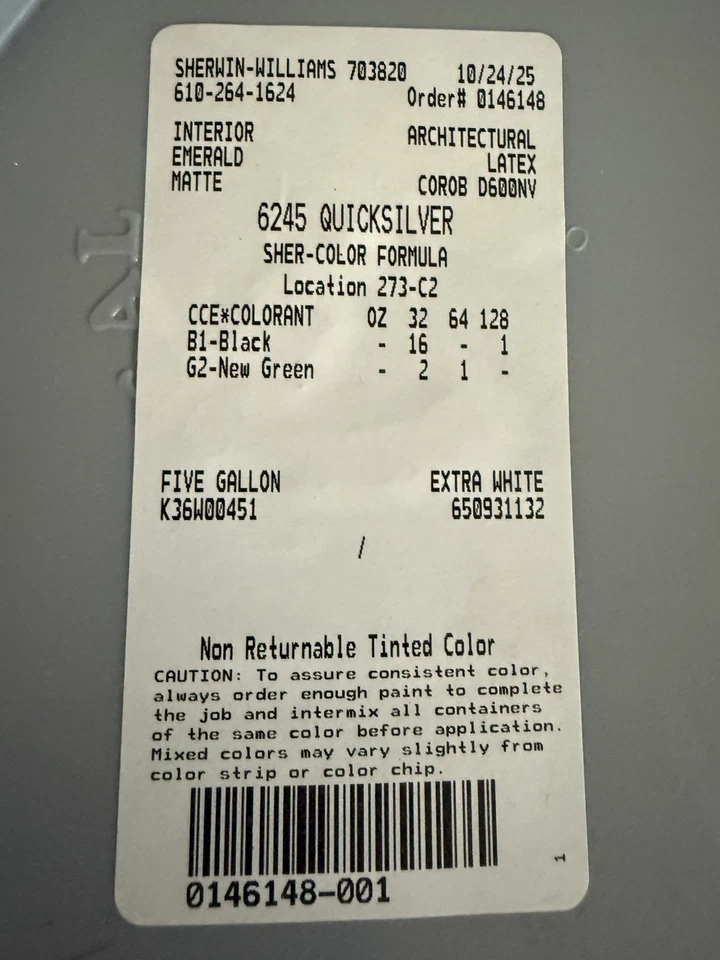 Sherwin-Williams Emerald Interior Paint 5 Gal Matte SW 6245 Quicksilver (tinted) - Image 2 of 3