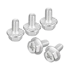 M4X8Mm Phillips Hex Head Flange Bolts, 30Pcs 304 Stainless Steel Hexagon Phillip