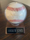 Andruw Jones Signed Autographed MLB Baseball with Nameplate and Case Officia MLB
