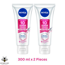Suero NIVEA Extra Bright 10 Super Vitaminas y Alimentos para la Piel FPS15 300 ml. Pack 1+1