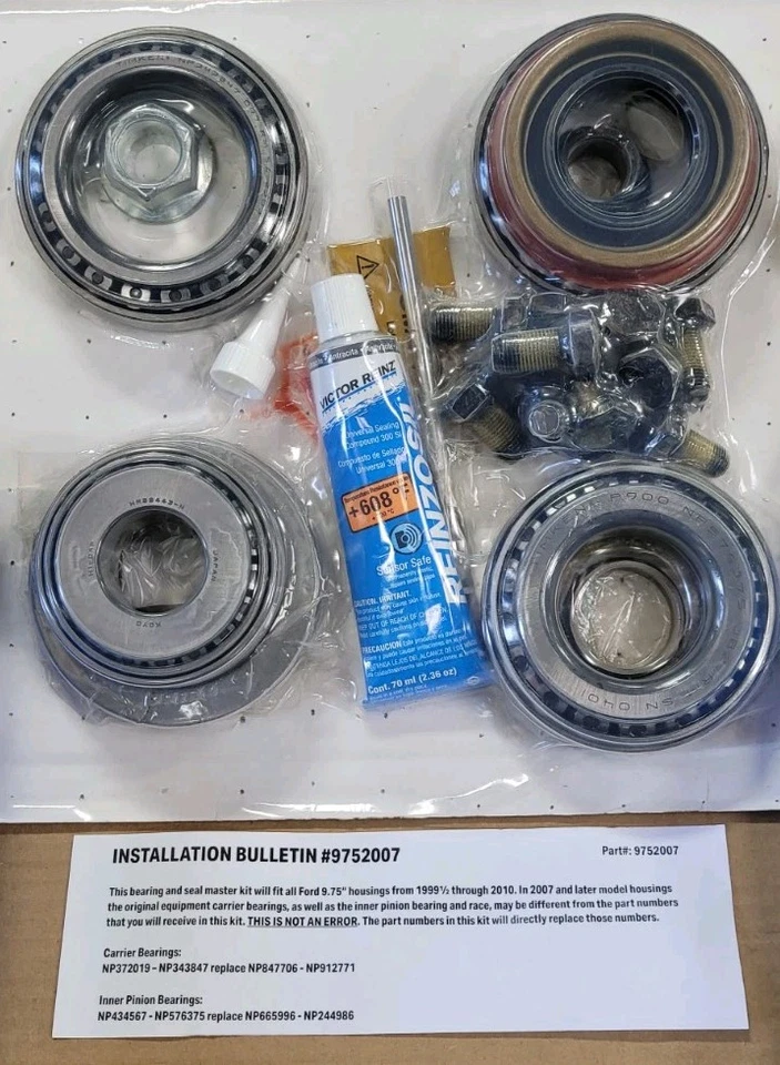 KIT DE INSTALACIÓN MAESTRO - RODAMIENTOS ESTÁNDAR - SE ADAPTA A MODELOS FORD 9.75" - MEDIADOS DE 99 A 2010 Foto 4 de 4