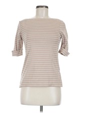 Elie Tahari Women Brown 3/4 Sleeve T-Shirt 6