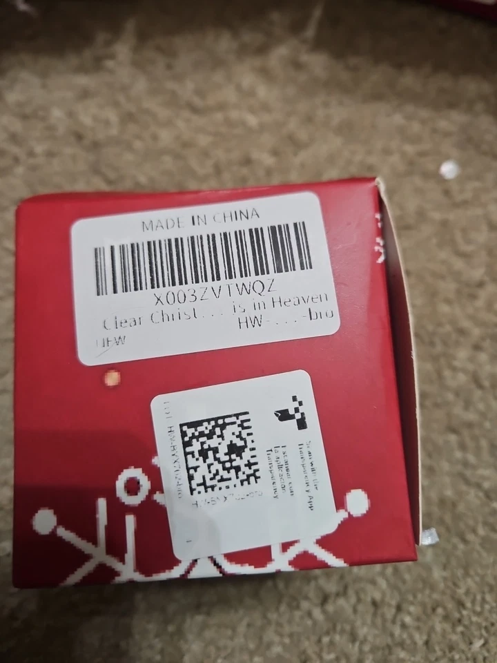 Bola de plumas adorno conmemorativo de Navidad transparente, un pedazo de mi corazón está en el cielo Foto 3 de 3