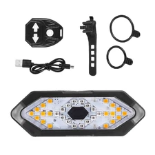 Bike Tail Light Turn Signals Remote Control Cycling Tail Light USB Rechargeable