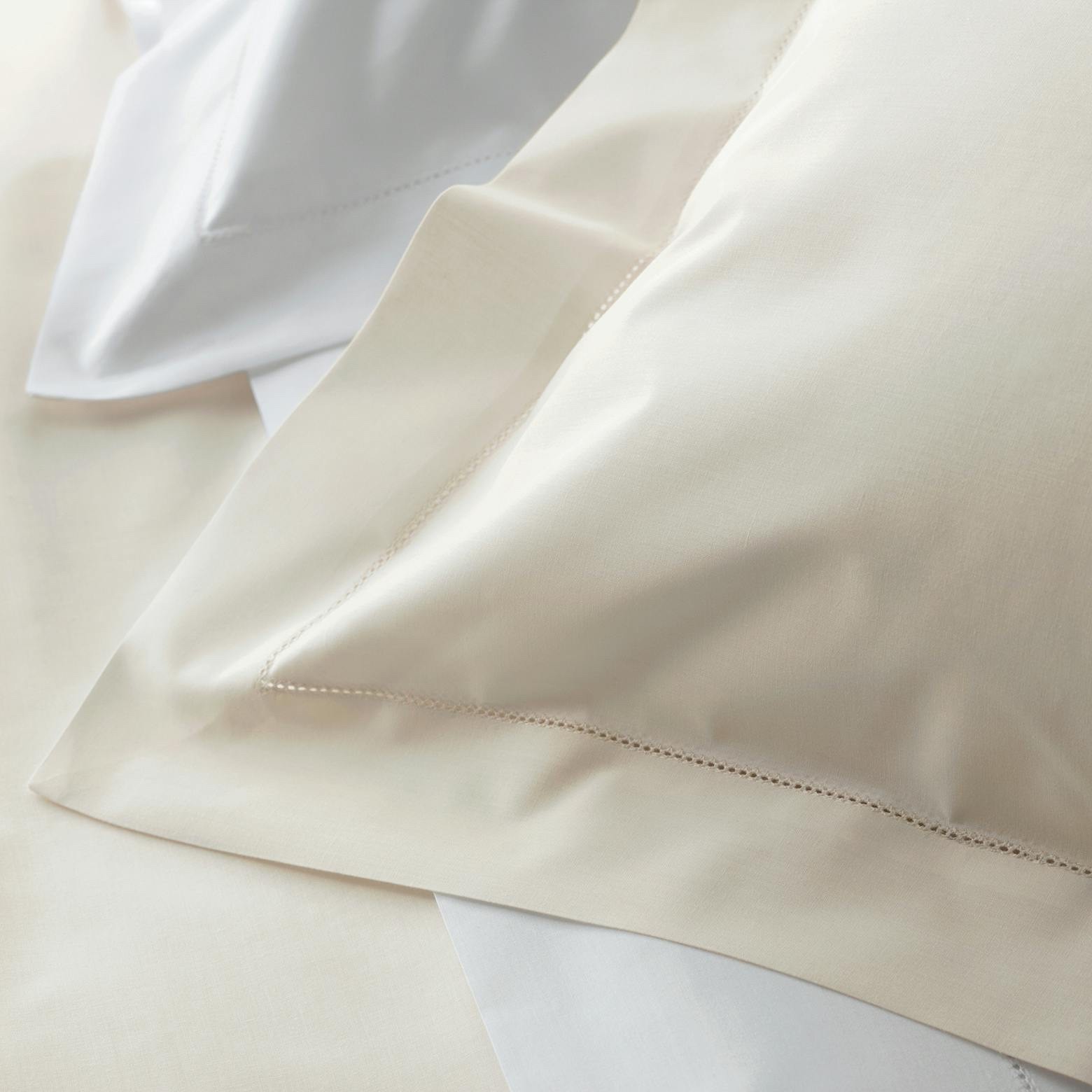 $161+tax MATOUK SIERRA 350TC COTTON PERCALE KING FITTED SHEET IVORY 76"x 80"x17”
