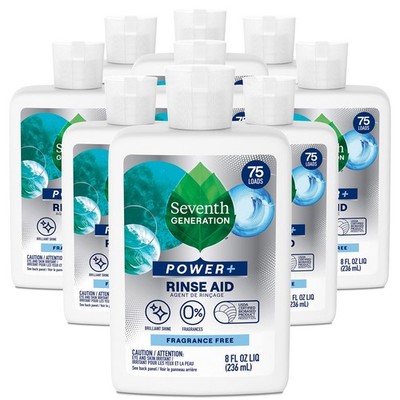 Seventh Generation Power+ Dishwasher Rinse Aid, Fragrance Free, 8 Fl Oz, (pack