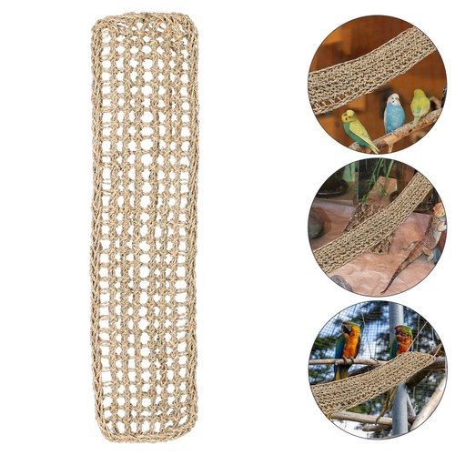 Parrot Climbing Net Bird Swing Toy Durable Seagrass Wicker Chew Perch - Afbeelding 6 van 12
