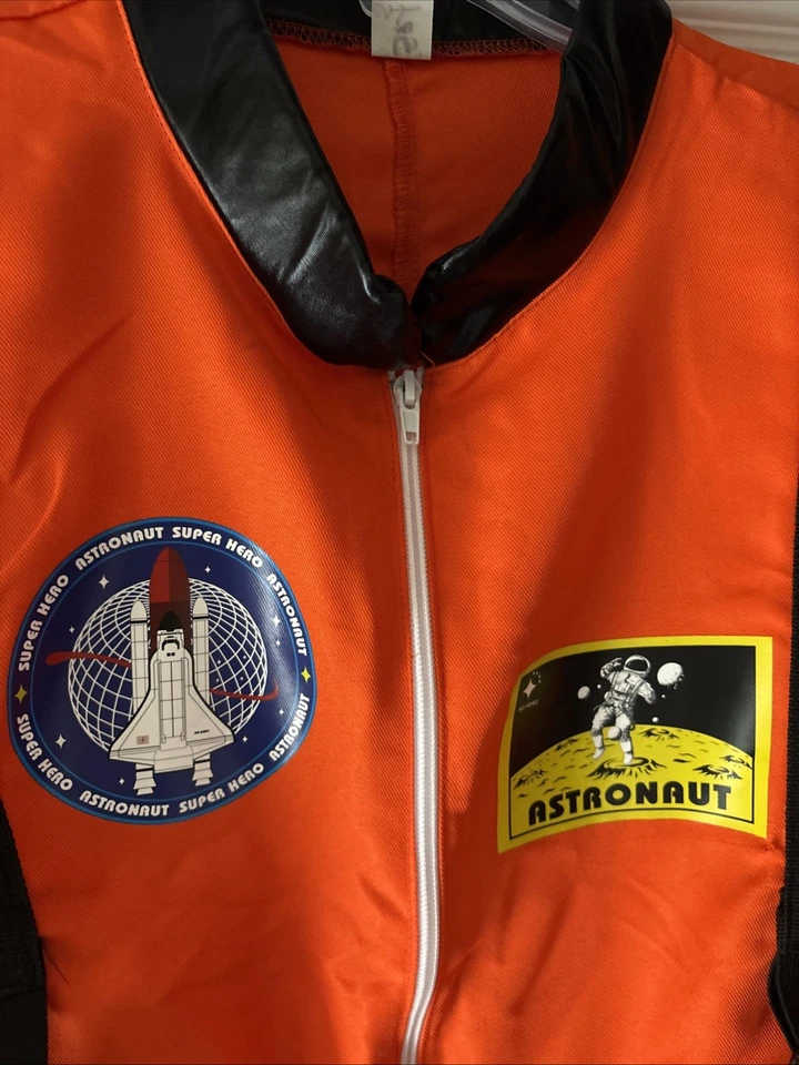 Disfraz de Astronauta Talla XS Naranja Negro Una Pieza Foto 3 de 4