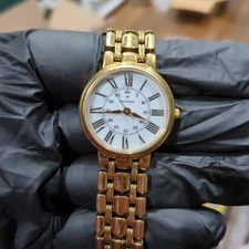 Working Movado ESQ Ladies Watch Quartz Gold Tone 28mm Fit 6.5in Rare New Battery