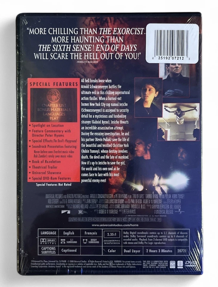 End Of Days DVD 1999 Collector’s Edition Arnold Schwarzenegger New Sealed - Image 2 of 2