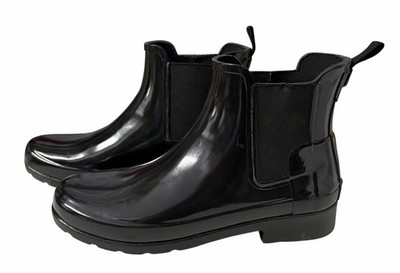 Hunter Original Refined Chelsea Gloss Black Rain Boots  display picture 3