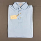 Peter Millar Golf Shirt Polo CS Summer Comfort Sleeve Logo FLCC Small Blue $110