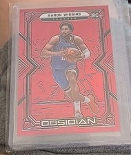 2021-22 Obsidian Electric Etch Red Flood Aaron Wiggins rookie #191 THUNDER 