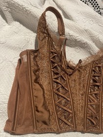 Victoria&rsquo;s Secret Sz XL Very sexy Caramel Kiss Brown Corset Bustier Unlined 