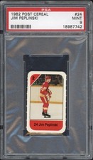 1982 Post Cereal Jim Peplinski #24 PSA 9 Mint Calgary Flames