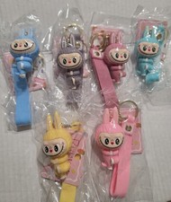 Lot of 6 Lanyard Strap Keychains w/ Key Rings