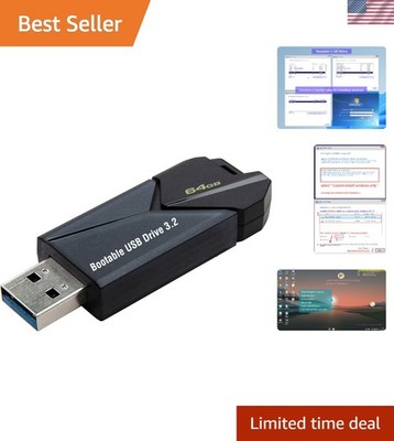 Effortless Windows Recovery: 64GB USB 3.2 Drive with Network Drivers Included