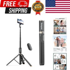 63" Selfie Stick Tripod, Extendable Phone Tripod with Wireless Remote Compati...