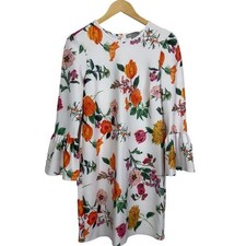 ASOS Botanical Shift Mini Dress with Fluted Sleeves Size 6 NWT