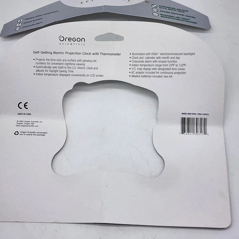 Oregon Scientific Reloj de Proyección Atómica Autoajustable Termómetro Interior OPENBx Foto 2 de 4