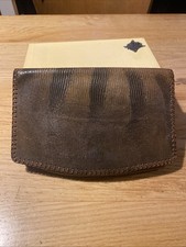 Pochette  cuir de Lézard Avec Miroir Et Porte Monnaie  Vintage 1970s