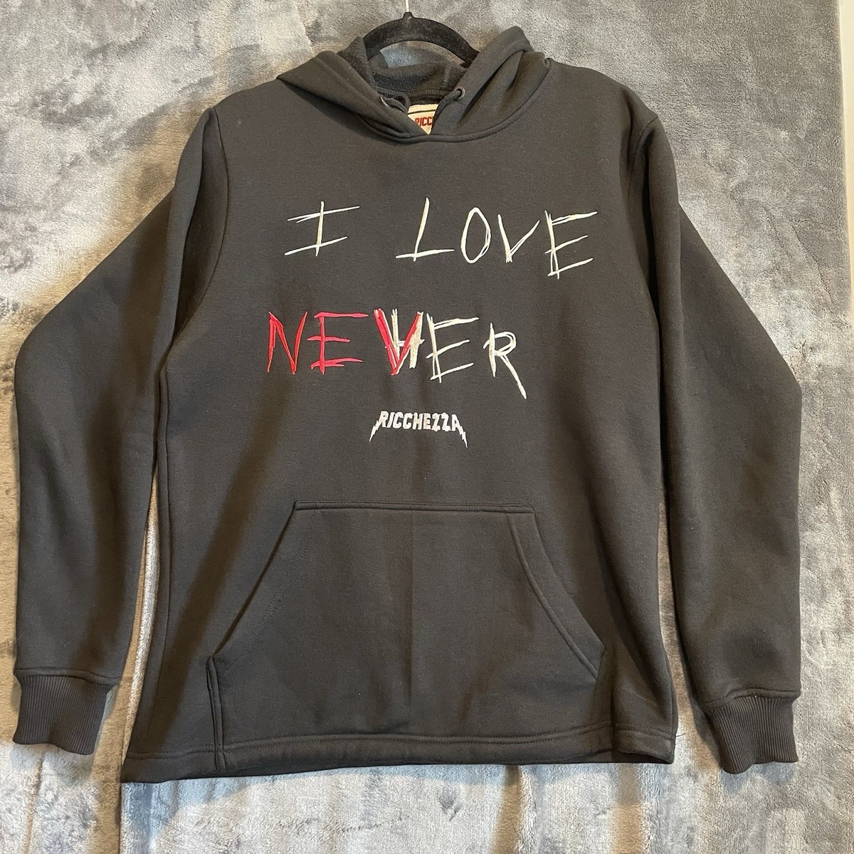 Rare***Ricchezza I Love NevHer Hoodie Men Med Rich Off My Exes
