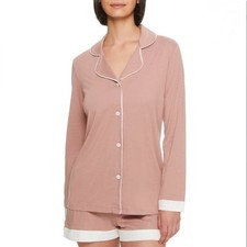 Cosabella Bella Long Sleeve Top  Boxers Pajama Set Moon Ivory Mandorla MSRP 120