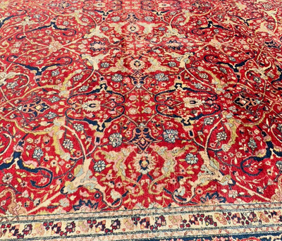 Auth: 1930 Antique Tabrize Rug   SPECTACULAR   Mystical ART Beauty  Red 11x14