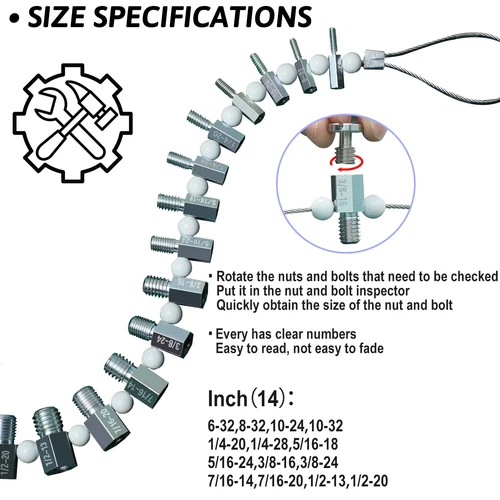 Nut & Bolt Thread Checker (Complete SAE/Inch and Metric Set) - 26 Male/Female... - Picture 4 of 6