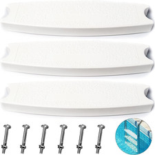 3-Pack, White 18" Universal Swimming Pool Ladder Rung Step Replacement with St