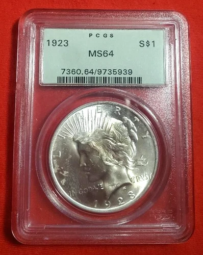 1923 Silver Peace Dollar PCGS MS 64 Old Green Label *871*