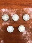 Lot of (5) U.S. Silver Barber Dimes - Circulated No Reserve! Silver is Hot!!!!