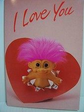 RUSS TROLL DOLL VALENTINE / I LOVE YOU NOTE CARD - New - RARE