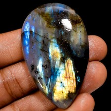 Natural Labradorite Pear Shape Cabochon Loose Gemstone 106 Ct 50X31X7mm EE-40848