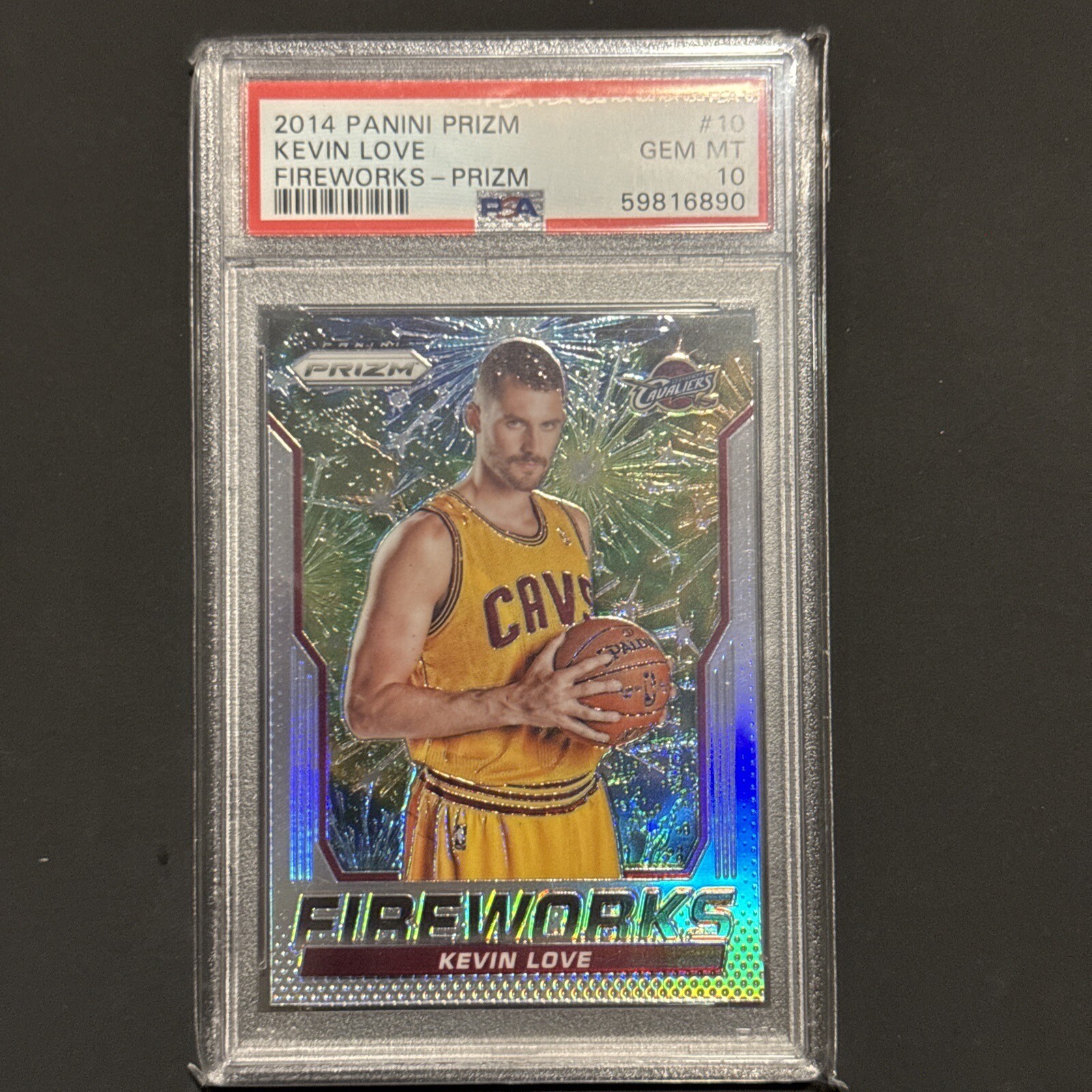2014 Panini Prizm Kevin Love #10 Fireworks Prizm PSA 10 Pop 5