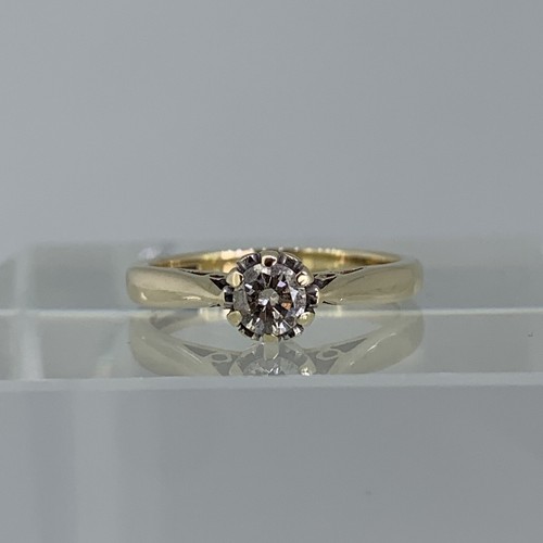 Diamond Solitaire .25ct Engagement Ring 9ct 375 Yellow Gold - Size I 1/2 - Picture 9 of 14