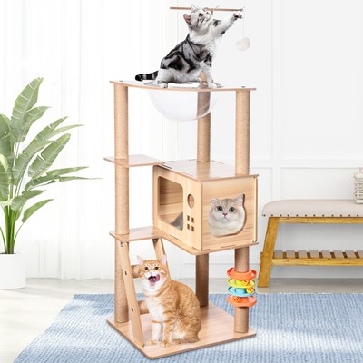 130cm  Cat Tree Tower Activity Center Large Playing House Condo For Rest
