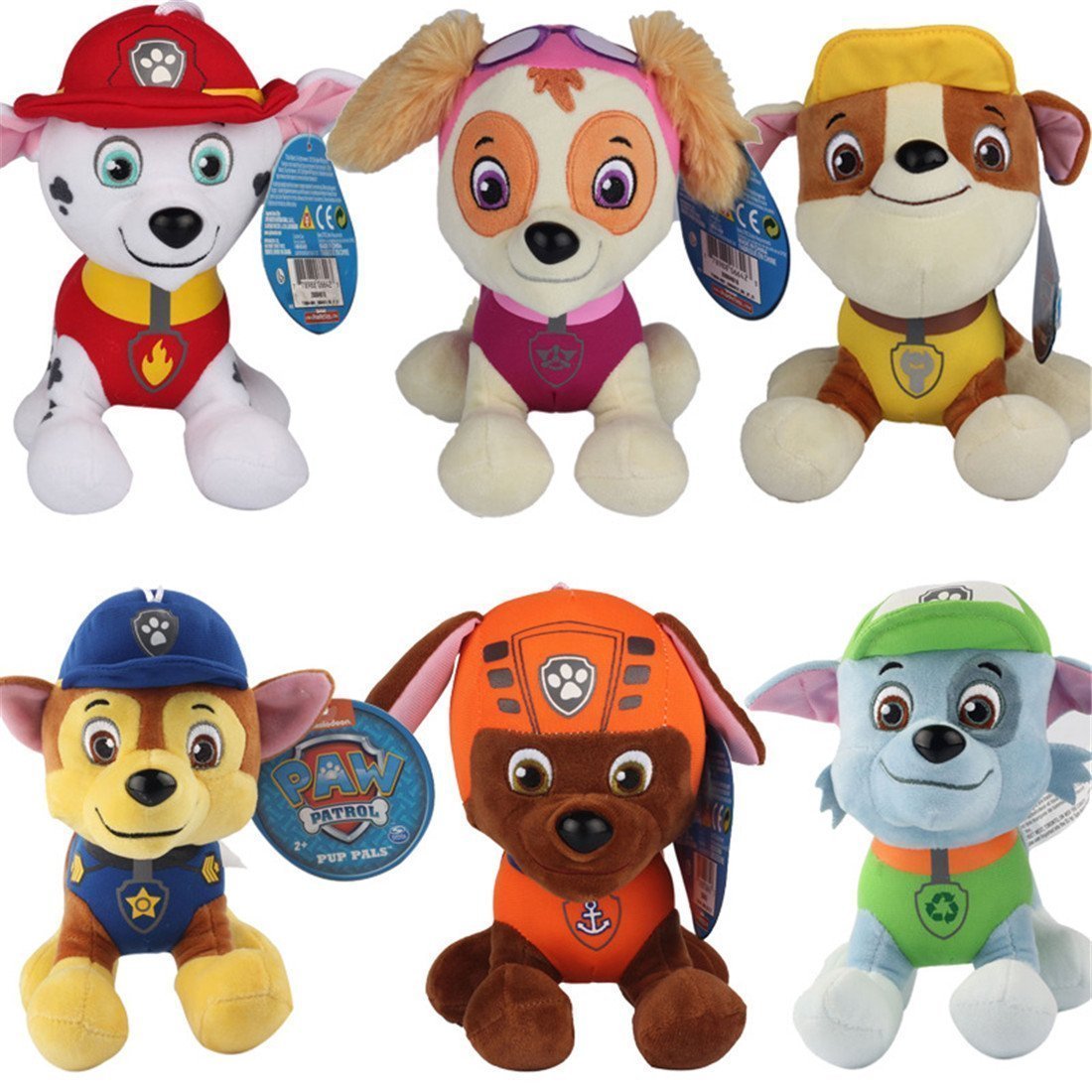 12CM PAW PATROL COMPLETO SET of Tenero Cani bambola di