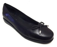 MARY SOFT JOAN LEI  BALLERINA IN PELLE DA DONNA COLORE NERO, ZEPPA CM.2,5