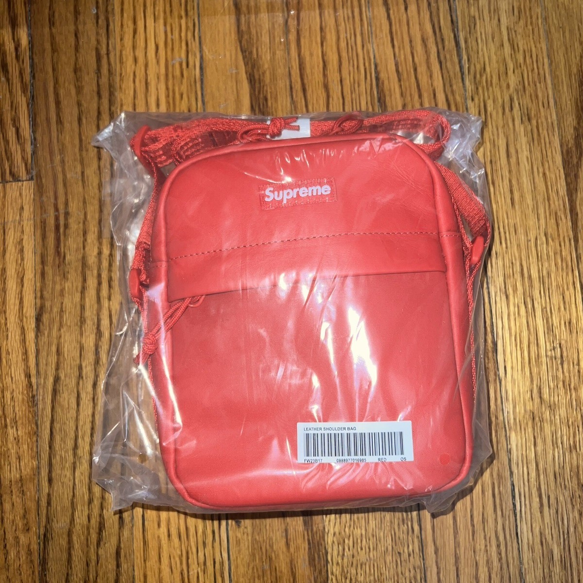 Supreme Leather Shoulder Bag Red FW23 | eBay